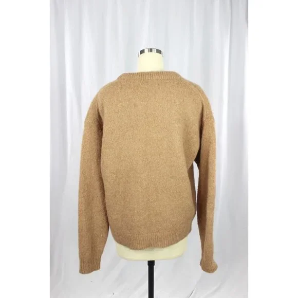 Aritzia BABATON Calvin Camel Tan Mohair Alpaca Knit Crew Neck Sweater, Size M - Picture 4 of 16